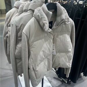 Authentic Zara Beige Puffer Jacket
